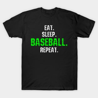 Baseball T-Shirt Eat Sleep Repeat Tshirt Player T-Shirt